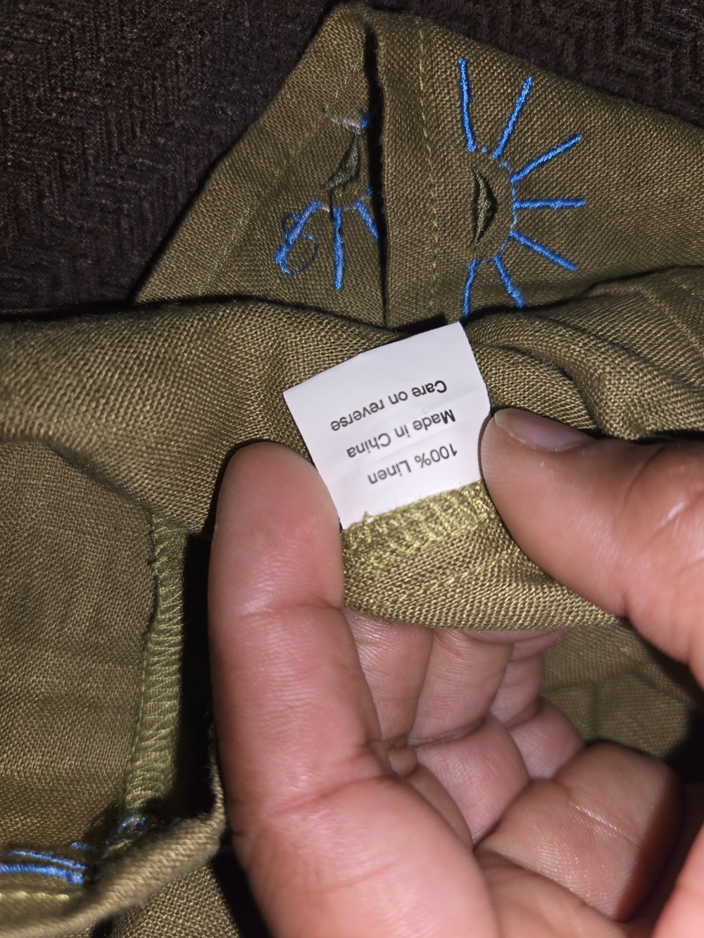 Green Embroidered Linen Dress - Brand - Picture 10 of 10